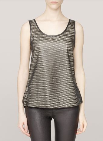 Neil Barrett Mesh Leather Tank Top - Lyst