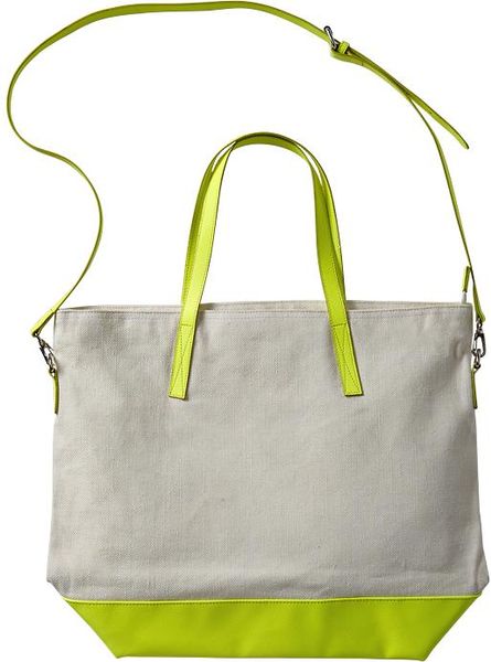 Old Navy Colorblocked Canvas Totes in Gray (radioactive)