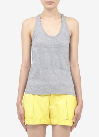 See By Chloé Velvetembossed Cotton Jersey Tank Top - Lyst