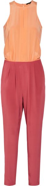 Tibi Colorblock Silk Jumpsuit - Lyst