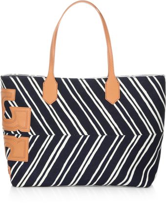 Tory Burch Stacked T Eastwest Striped Tote - Lyst