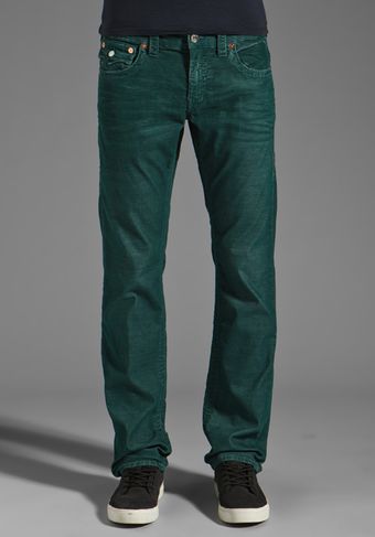 True Religion Ricky Straight Leg Cord in Evergreen - Lyst