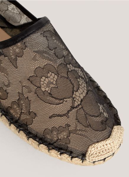black lace espadrille