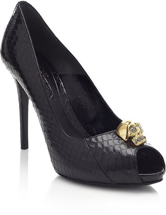 Alexander McQueen Lycia Skull Peep Toe - Lyst