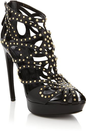 Alexander McQueen Lysippos Studded Peep Toe - Lyst