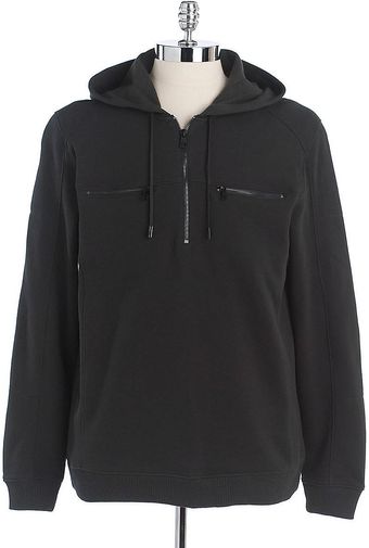 Calvin Klein Pique Hooded Pullover Fleece - Lyst