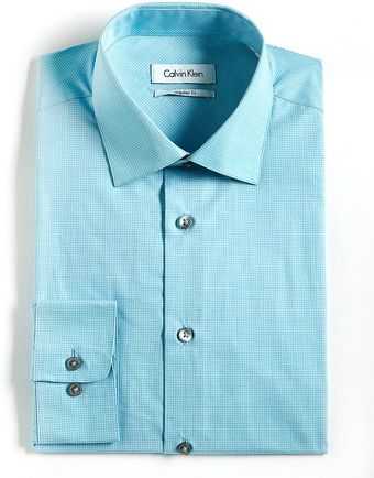 Calvin Klein Cotton Checked Dress Shirt - Lyst