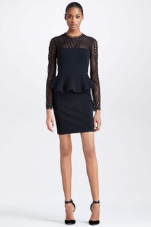 Emilio Pucci Punto Milano Peplum Lace Yoke Dress - Lyst