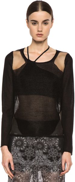 Helmut Lang Transparent Pullover in Black - Lyst