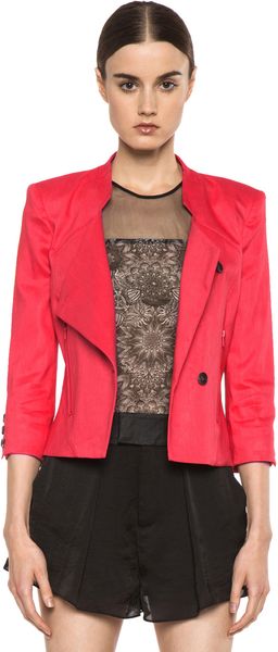Helmut Lang Gloss Twill Blazer in Torch - Lyst