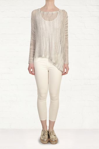 Helmut Lang Helmut Lang White Marbled Viscose Asymmetric Knit - Lyst
