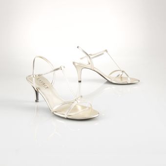 Lauren by Ralph Lauren Nyah Metallic Sandal - Lyst