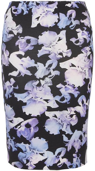 McQ by Alexander McQueen Iris Print Skirt - Lyst