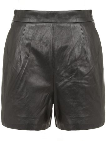 Milly Kelsey Leather Shorts - Lyst