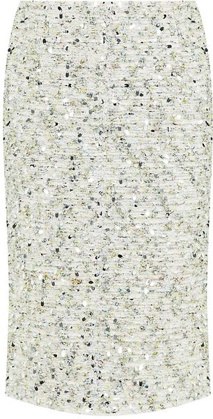 Nina Ricci Sequin Tweed Skirt - Lyst