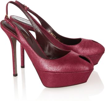 Sergio Rossi Cachet Texturedleather Slingback Pumps - Lyst