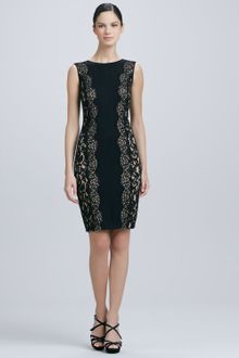 Tadashi Shoji Sleeveless Lace Panel Cocktail Dress - Lyst