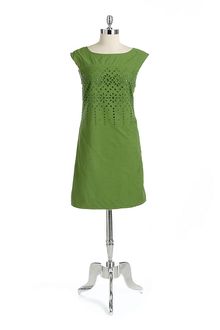Adrianna Papell Embroidered Eyelet Shift Dress - Lyst