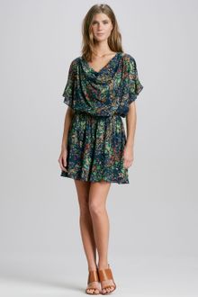 Alice + Olivia Melee Printed Draped Dress - Lyst
