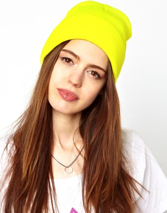 American Apparel Neon Cuffed Beanie - Lyst