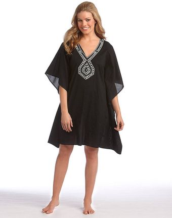 Badgley Mischka Beaded Swim Caftan Coverup - Lyst