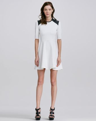 Cut25 Ponte Dress with Leather Trim - Lyst