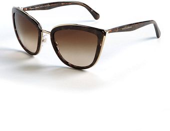 Dolce & Gabbana Wire Trimmed Cateye Sunglasses - Lyst