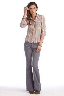 Free People Striped Button Front Shirt - Lyst