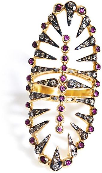 Ileana Makri Diamond and Rubies Zulu Shield Ring - Lyst