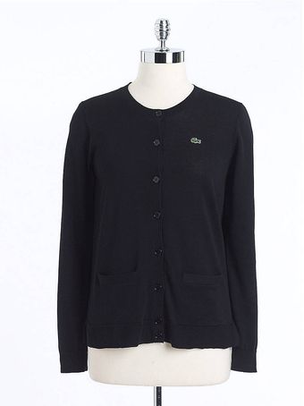 Lacoste Cotton Cardigan Sweater - Lyst