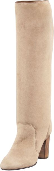 Lanvin Suede Shearlinglined Knee Boot - Lyst