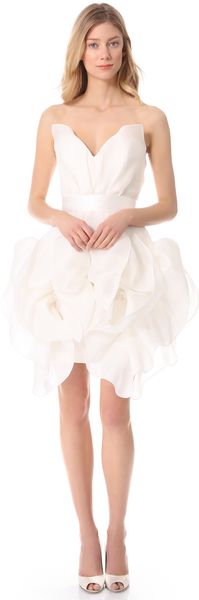 Marchesa Sculptural Strapless Dress - Lyst