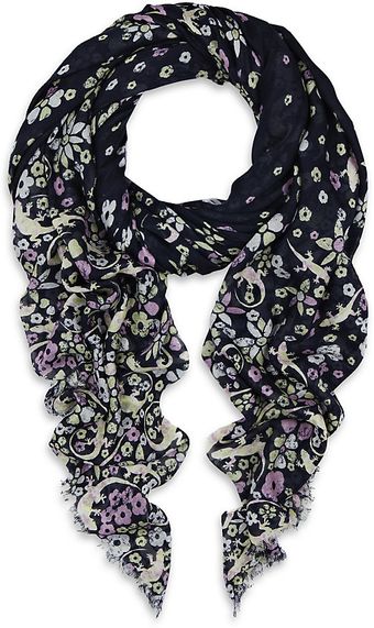 Mulberry Floral and Gecko Print Scarf - Lyst