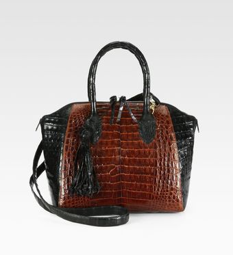 Nancy Gonzalez Crocodile Colorblock Tassel Satchel - Lyst