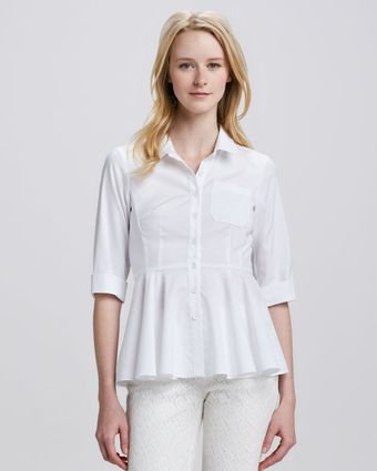 Nanette Lepore Vila Vella Peplum Blouse - Lyst