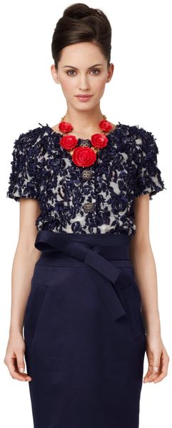 Oscar de la Renta Short Sleeve Jacket - Lyst