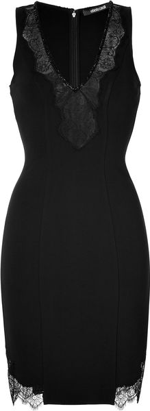 Roberto Cavalli Lace Embroidered Dress in Black - Lyst