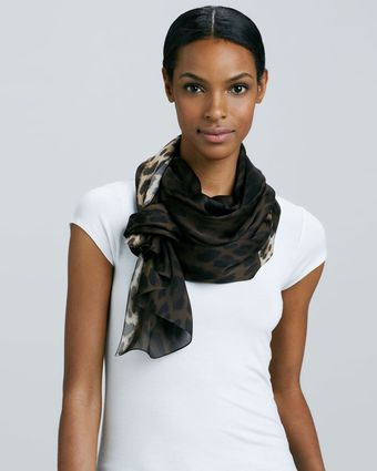 Roberto Cavalli Leopardprint Satin Stole - Lyst