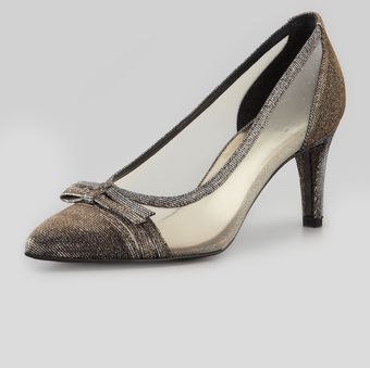 Stuart Weitzman Scenic Metallic Mesh Evening Shoe - Lyst