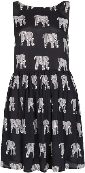 Topshop Elephant Ladder Back Dress - Lyst