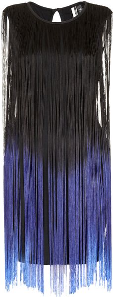Topshop Fringe Shift Dress - Lyst