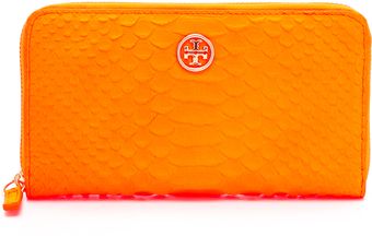 Tory Burch Neon Snake Zip Continental Wallet - Lyst