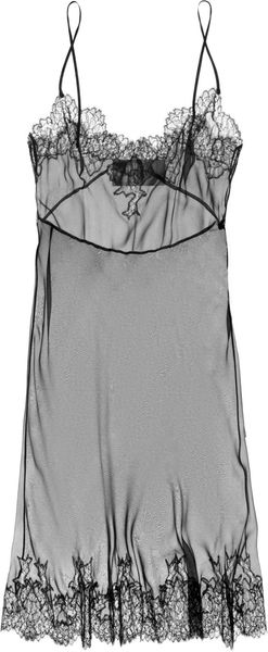 Valentino Lace trimmed Silk Chemise - Lyst