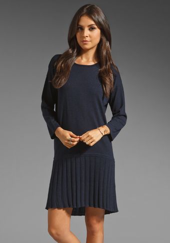 Tibi Fine Gauge Easy Dress in Navy - Lyst
