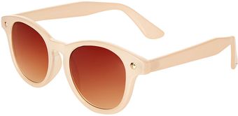Topshop Preppy Small Oval Sunglasses - Lyst
