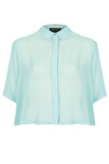 Topshop Cropped Pleat Back Shirt