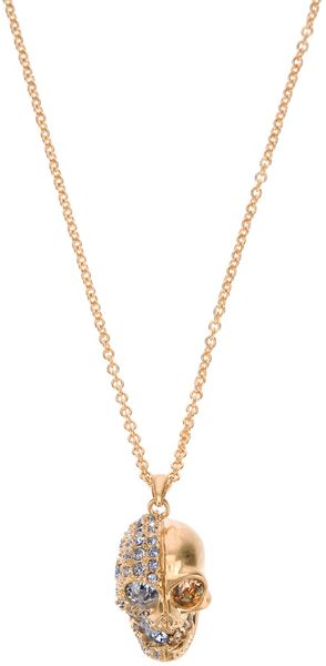 Alexander McQueen Skull Pendant Necklace - Lyst