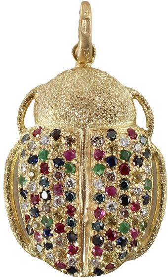 Carolina Bucci Mixed Pavé Scarab Pendant - Lyst