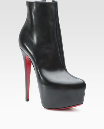 Christian Louboutin Daf Leather Platform Ankle Boots - Lyst