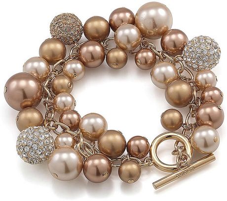 Carolee Faux Pearl Crystal Toggle Bracelet in Multicolor (pearl) | Lyst